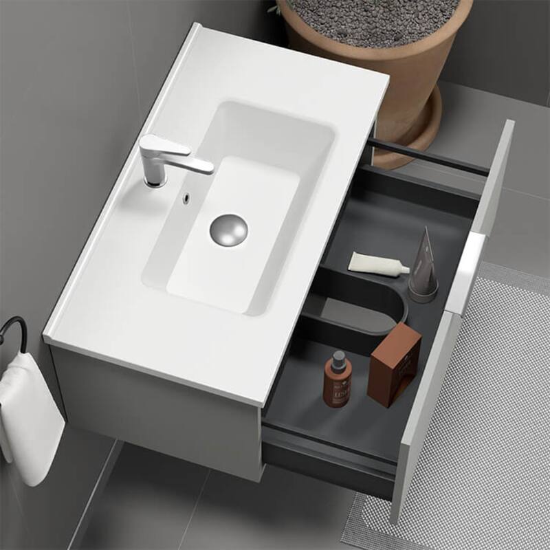 Nameeks Bodrum-3318-W Bodrum 33" Wall Mounted Single Basin Vanity Set