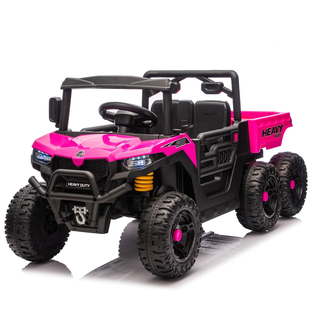 24V 440W Kids Ride On Six-wheel Electric Dump Truck W/ PC 2.4G, 4WD, Upgraded anti-collision bar, Six-wheel Suspension