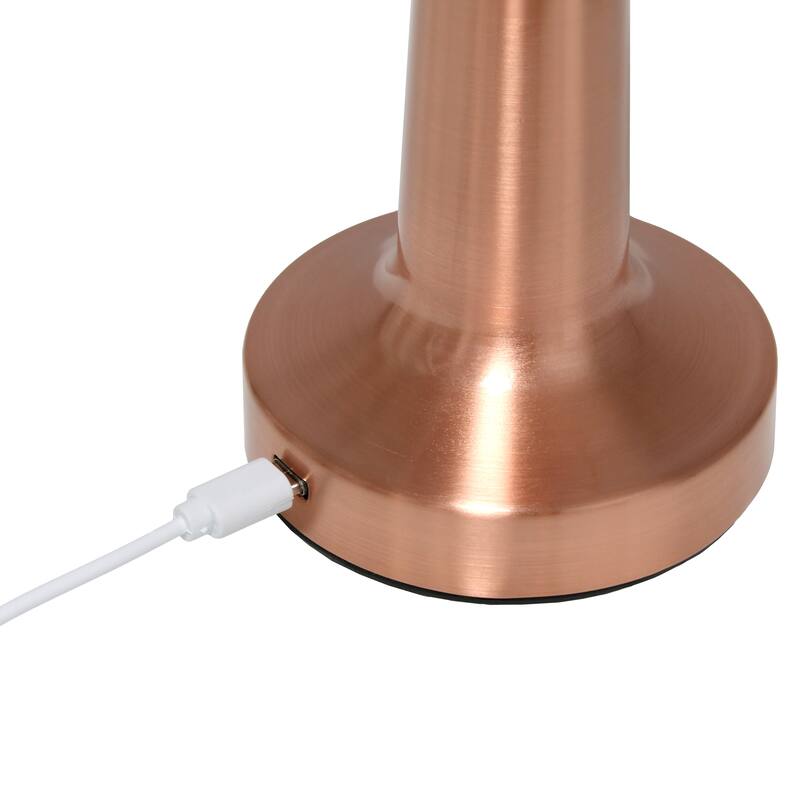 8.88" Touch-Control Mushroom LED Lamp Cordless Rechargeable Table Light with Adjustable Brightness - 4”L x 4”W x 8.88”H