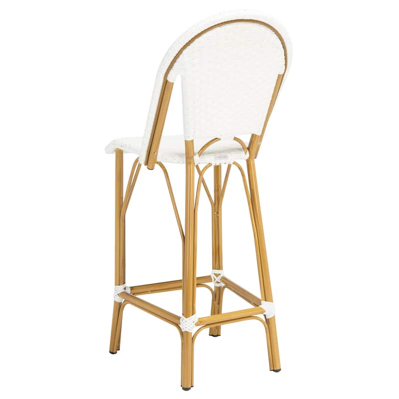 SAFAVIEH Outdoor Samara 30-inch Stacking Bistro Bar Stool (Fully Assembled) - 19Wx22Dx47H