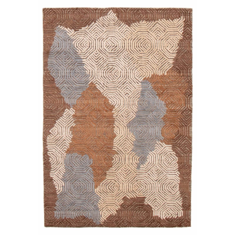 ECARPETGALLERY Hand-knotted Tangier Brown Wool Rug - 5'3 x 8'1 - Brown - 5'3 x 8'1