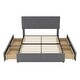 preview thumbnail 6 of 9, Full Size Upholstery Platform Bed with Four Drawers on Two Sides,Modern Style