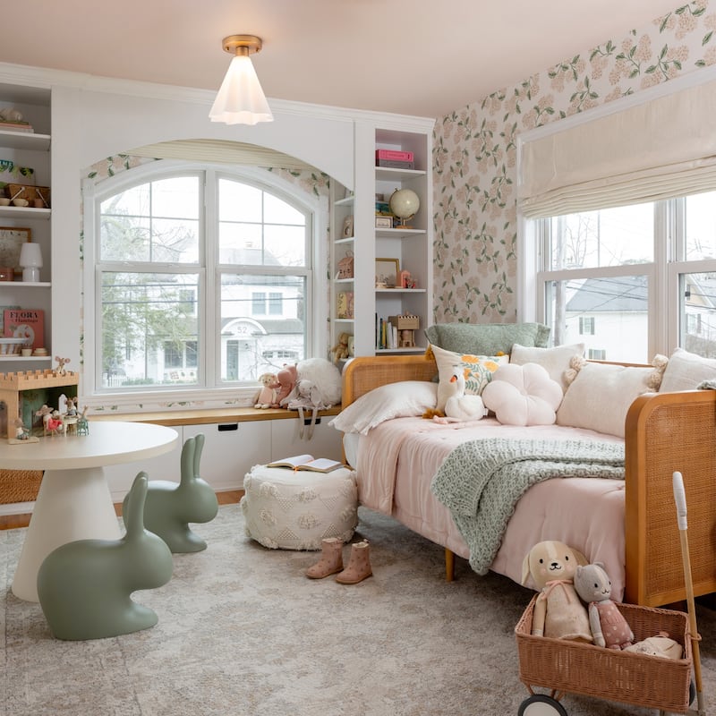 Vintage 1-Light Glass Cone Flush Mount Ceiling Light - Brass