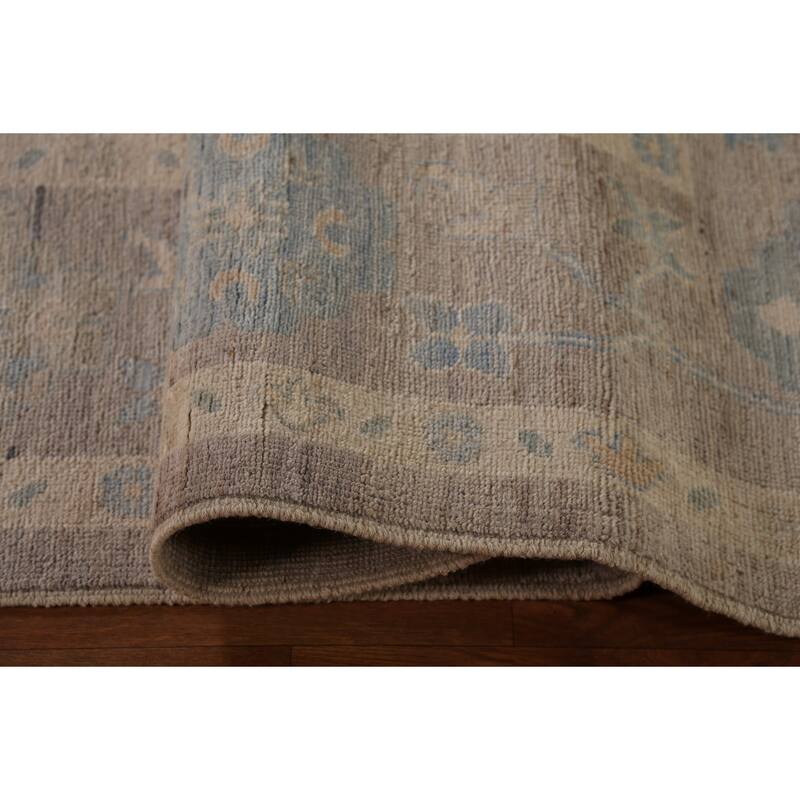 Earth Tone Oushak Vegetable Dye Turkish Area Rug Handmade Wool Carpet - 9'4"x 11'8"