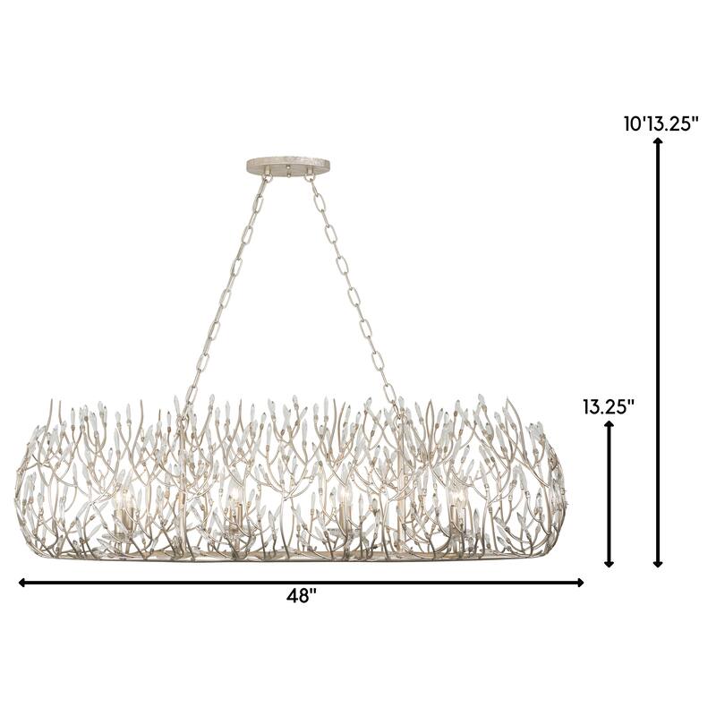 Bask 8-light Gold Dust Linear Pendant with Crystal - N/A