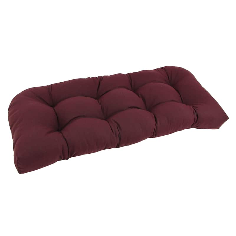 42-inch by 19-inch Twill Rounded Back Bench/Loveseat Cushion - 42 x 19 - Burgundy