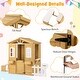 preview thumbnail 9 of 7, Natural Fir Wood Kids Playhouse with White Windows, Bench and Flowerpot Holders - 80.5" L x 47" W x 55" H