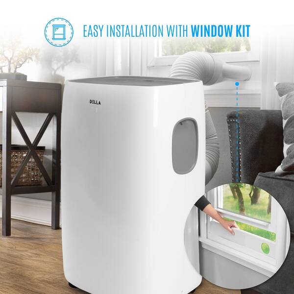 Shop Della 14000 Btu Portable Ac Heater Dehumidifier Fan Self Evaporating Standard Overstock 22893565