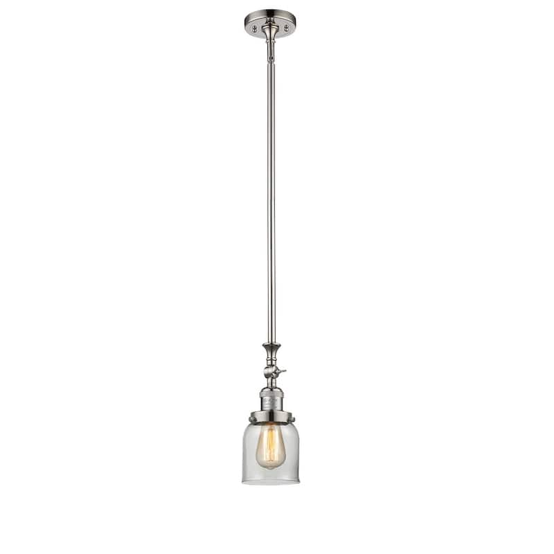 Innovations Lighting Small Bell 5" Wide Adjustable Mini Pendant - Polished Nickel / Clear