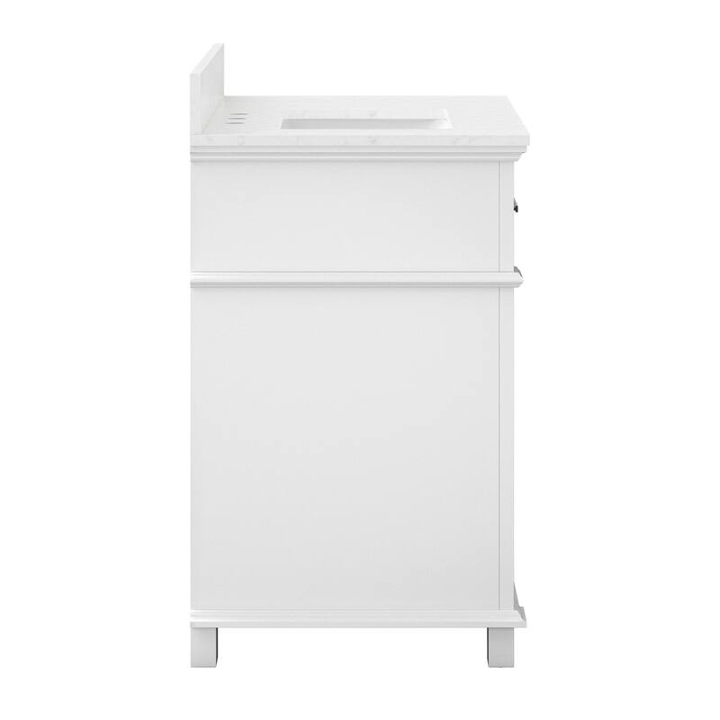36 Inch Bathroom Vanity with Sink, Soft-Close Sliding Drawers & Cabinet, Bathroom Vanity Cabinet Set in White