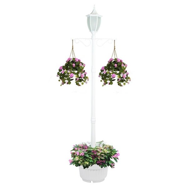 Crestmont solar lamp post planter online