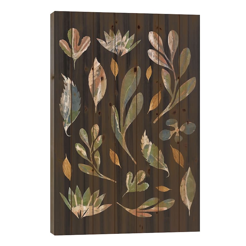 Leaf Woman Print On Wood by Danilo de Alexandria - Multi-Color - 26x18x1.5