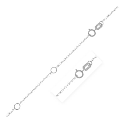 Double Extendable Piatto Chain Necklace in 14k White Gold (1.2mm) 18" Inches