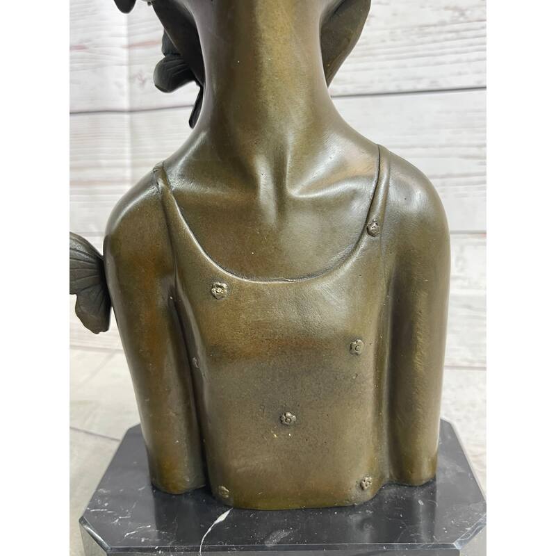 Abstract Bronze Sculpture Of Young Girl With Butterflies - Original Art By Collett
