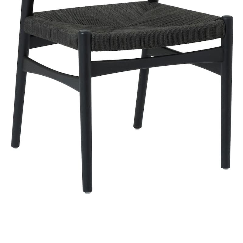 Erie Woven Paper Cord and Solid Wood Dining Chairs - Set of 2