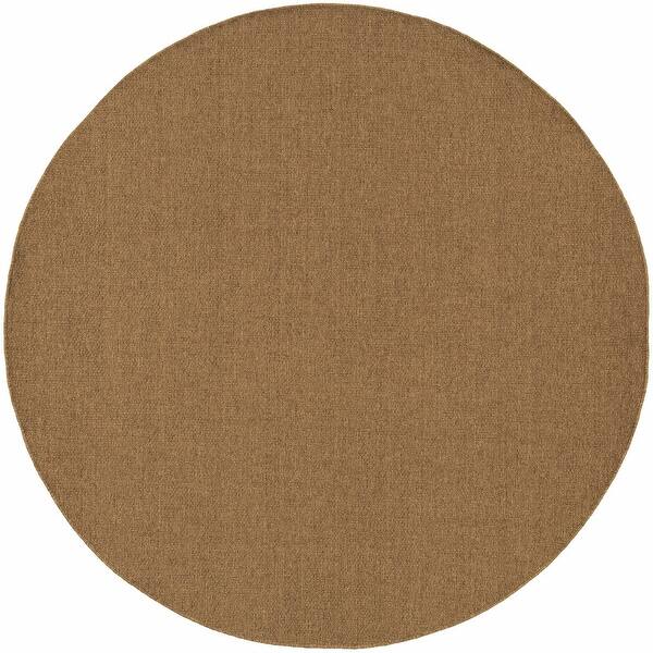 Tan Round Rug 8' Round Tan Round Stain Resistant Indoor Outdoor Area Rug - 6' x 7 ...