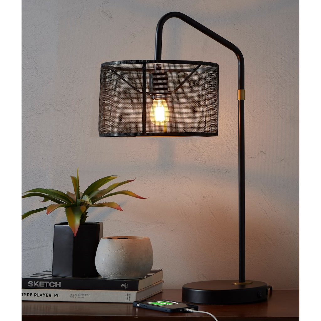 Porch & Den Morgan 27" Metal Task Lamp with USB (Set of 2)