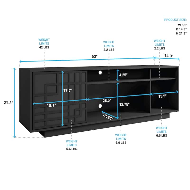 Modern Contemporary Storage TV Stand for TVs Up to 70 Inches