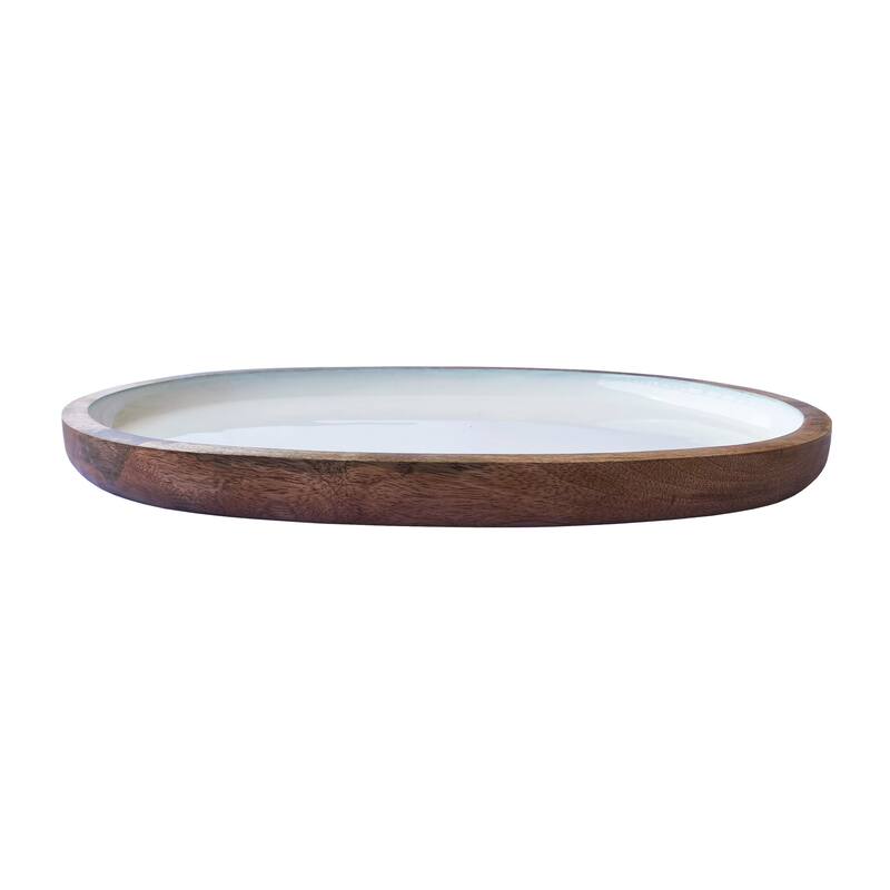 Enameled Mango Wood Tray