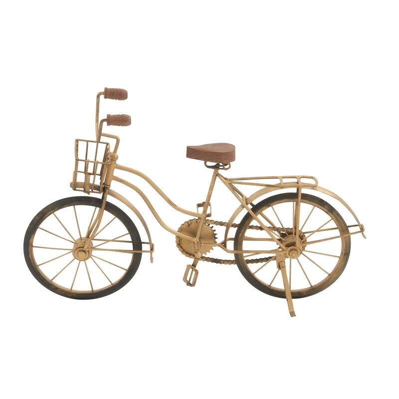 Brown Metal Bike Decorative Sculpture - 19 x 5 x 12