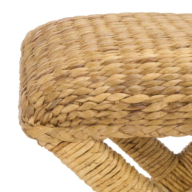 SAFAVIEH Couture Capri Anna Woven Water Hyacinth Ottoman