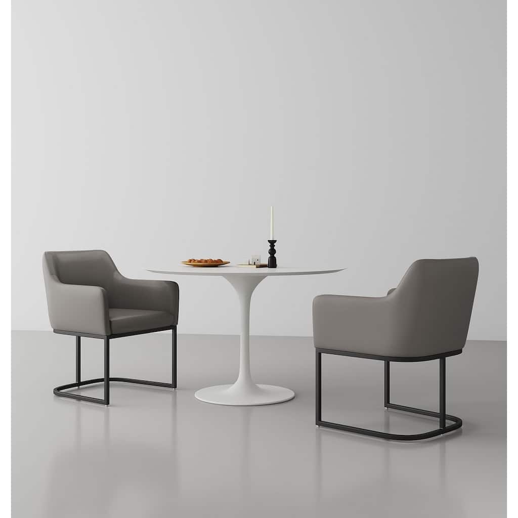 Manhattan Comfort Modern Serena Leatherette Upholstered Dining Armchair