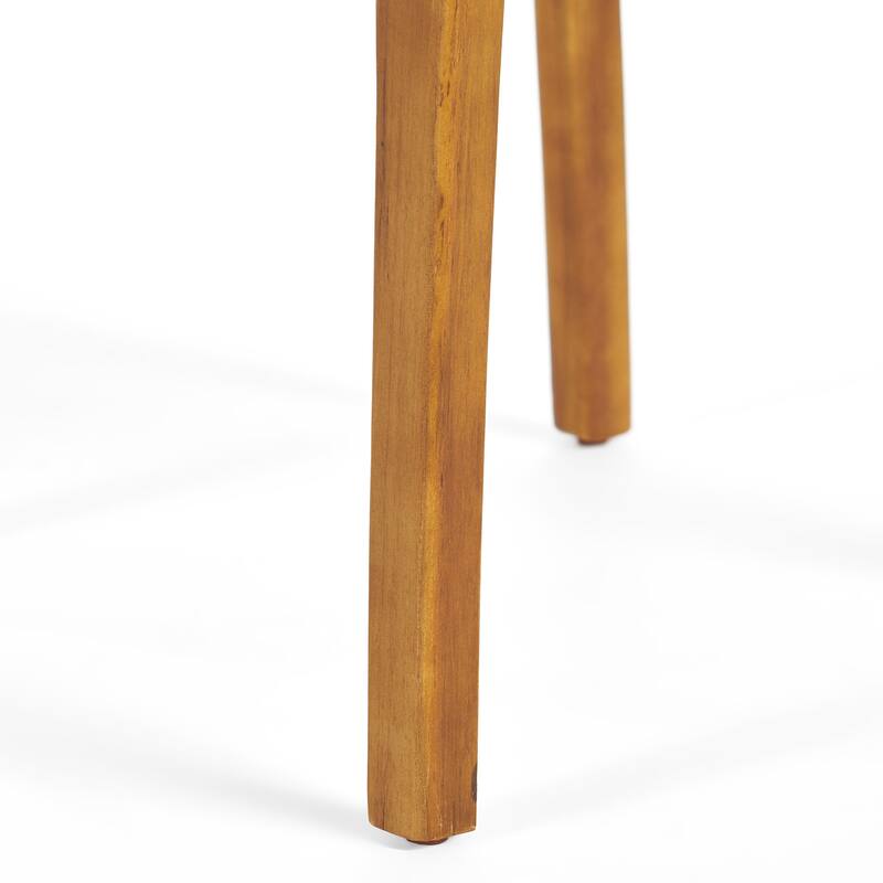 Roomfitters 2-Piece Outdoor Dining Chairs, Acacia Wood and Wicker Hybrid Seating with Water-Resistant Cushions