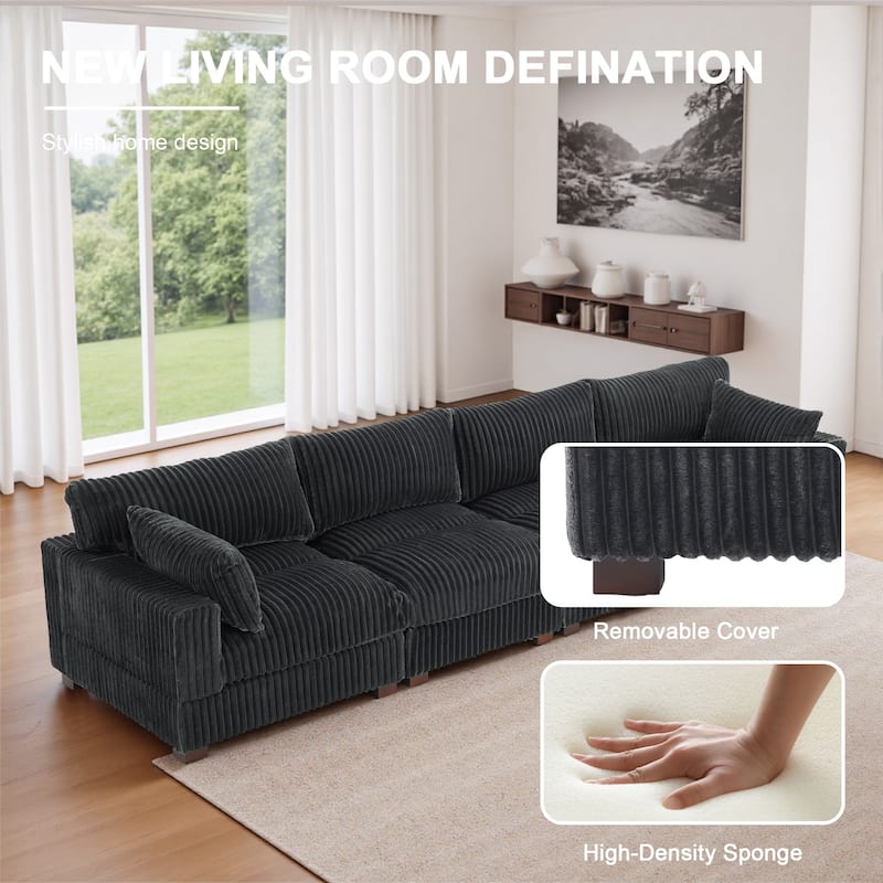 U-shaped Modular Sectional Set Upholstered Sofa Couch