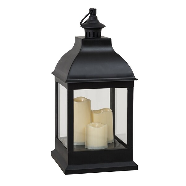 Sunjoy Classic Black Outdoor Battery Powered Lantern