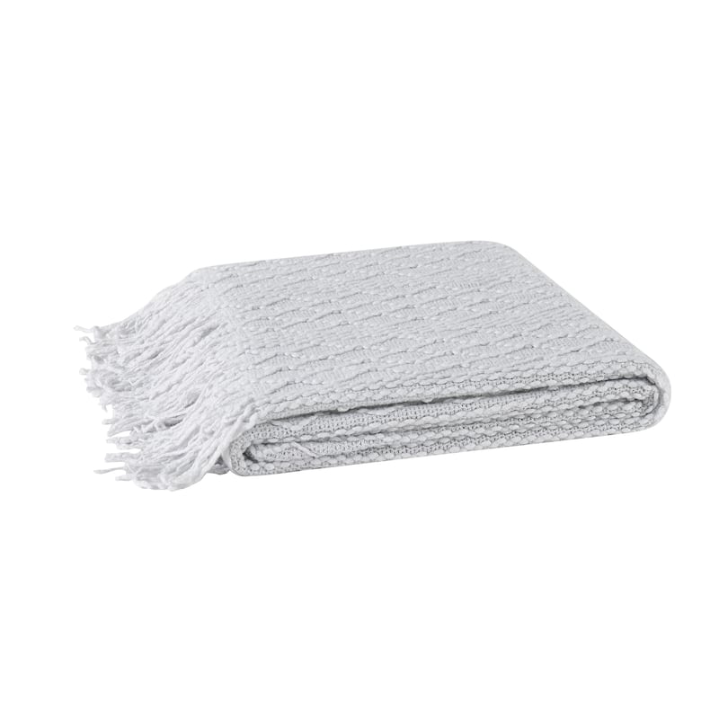 Brooklyn Loom Woven Texture 50x60 Throw - Cool Grey