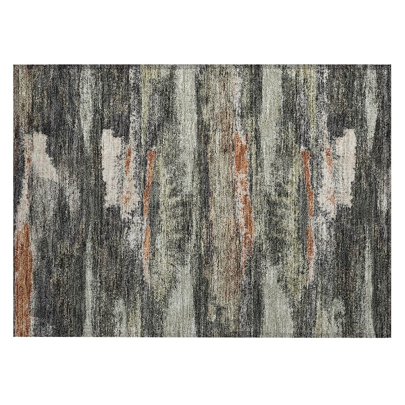 Machine Washable Indoor/ Outdoor Abstract Modern Chantille Rug