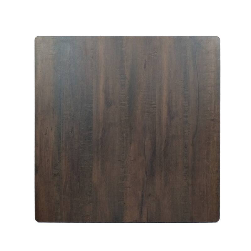 Modern Bar Height 42" Dining Table, Rubberwood Legs and Laminate Table Top, Walnut Finish, Black