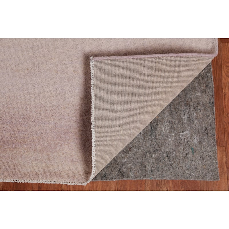 Lavender Striped Gabbeh Persian Area Rug Hand-Knotted Wool Carpet - 9'4" x 11'11"