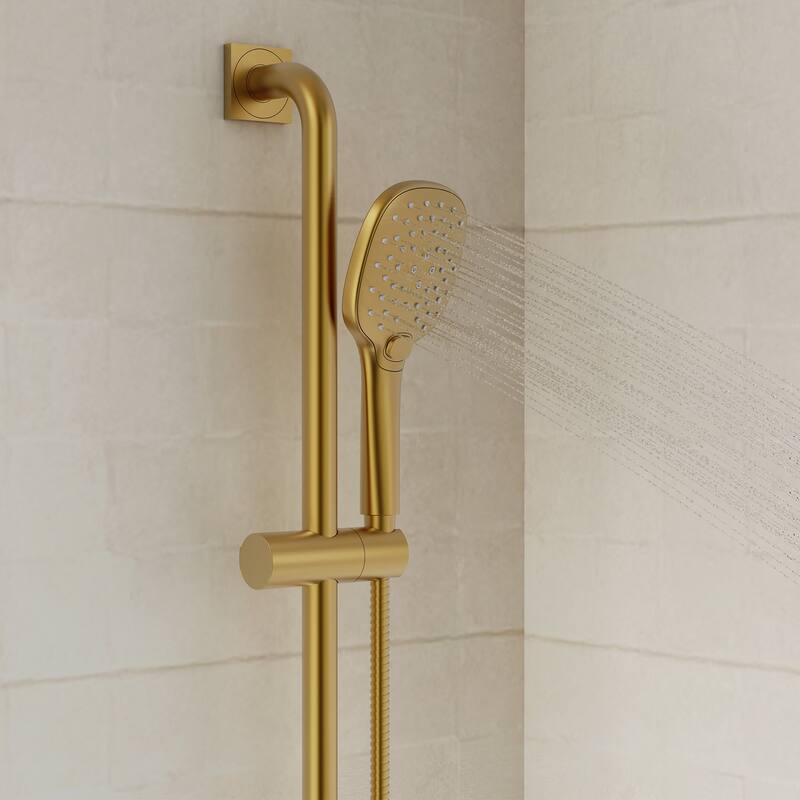 GRANDJOY 2-Spray Concealed Rain Shower System with Handheld, Wall-Mount Modern Design