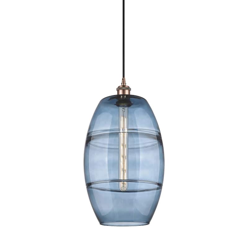 Innovations Lighting 516-1P-19-10 Vaz Pendant Vaz 10" Wide Mini - Antique Copper / Princess Blue