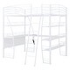 preview thumbnail 15 of 16, Full Size Loft Bed with 4 Layers of Shelves and L-shaped Desk USB Ports and Wireless Charging, Black