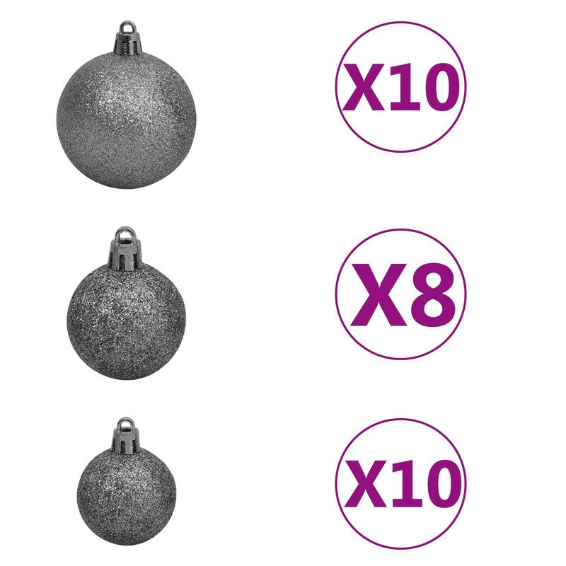 vidaXL Artificial Pre-lit Christmas Tree with Ball Set and Pinecones Xmas Tree