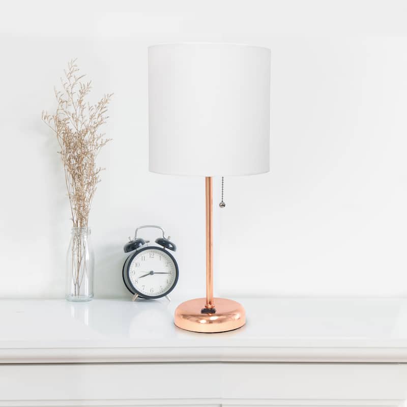 Simple Designs 9.5" Desk Lamp with Charging Outlet and LED Bulb Included - 19.50
