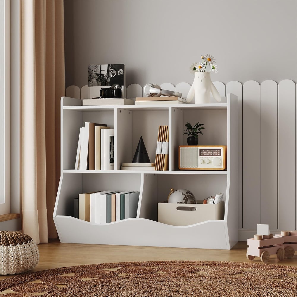  Shelf, Toy Storage and Organization Shelf, Double-Layer Children's Bookshelf, Ideal for Game Rooms