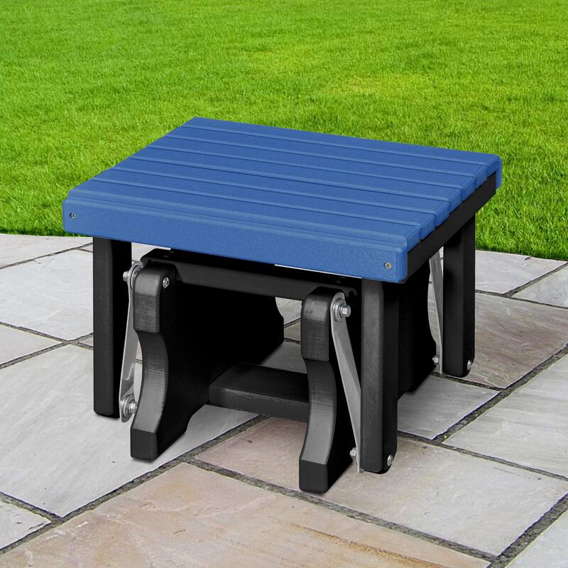 American Furniture Classics Model 601 Gliding Ottoman, made in USA - Blue on Black