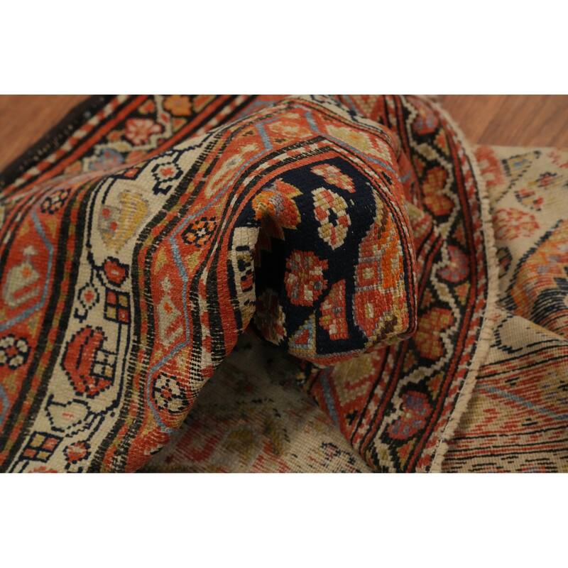 Hand Knotted Oriental 100% Wool Carpet Traditional Geometric Beige & Ivories Bakhtiari Area Rug - 10' 5'' X 5' 0''