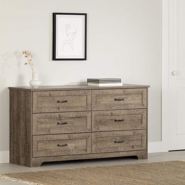 south shore dresser grey South Shore Furniture Versa Gray Maple 6-Drawer Standard Dresser 9041010 at Lowes.com