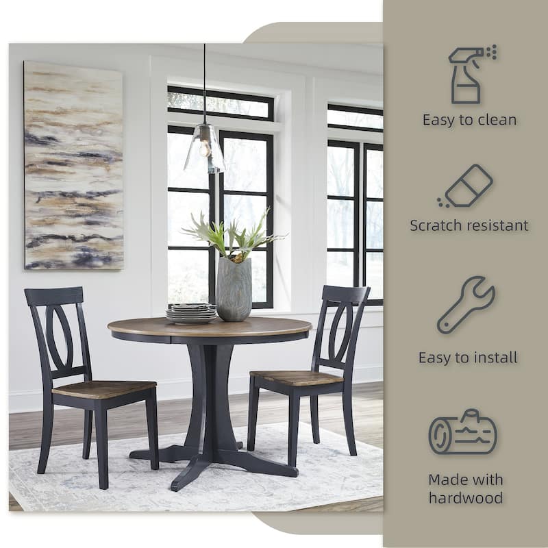 Signature Design by Ashley Landocken Brown/Blue Dining Table - 42" W x 42" D x 30" H