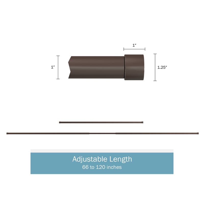 1-Inch Decorative End Cap Style Finial Curtain Rod by Lavish Home