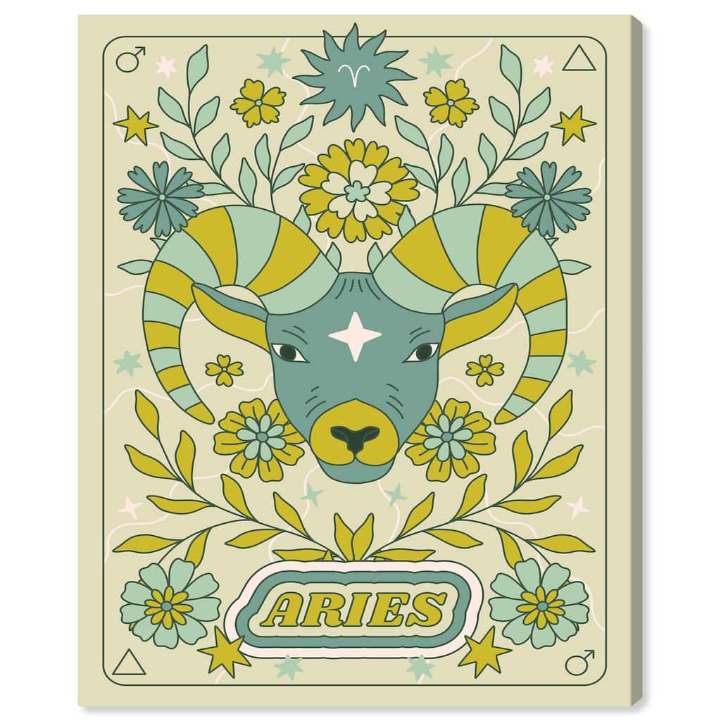 Aries Stars Card Canvas by Art Remedy, Gallery Wrapped