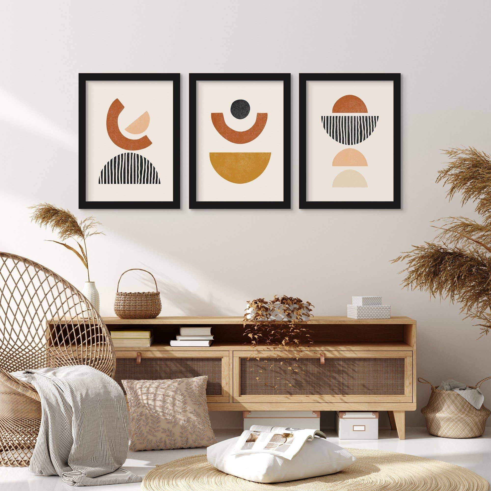 Ink Grids Pauline Stanley Abstract 3 3 Piece Framed Gallery Art Set