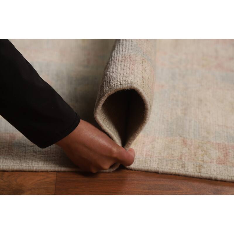 Floral Oushak Turkish Area Rug Handmade Vegetable Dye Wool Carpet - 8'0"x 9'9"