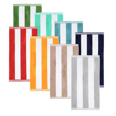 Cabana Stripe Oversized Cotton Beach Towel by Superior