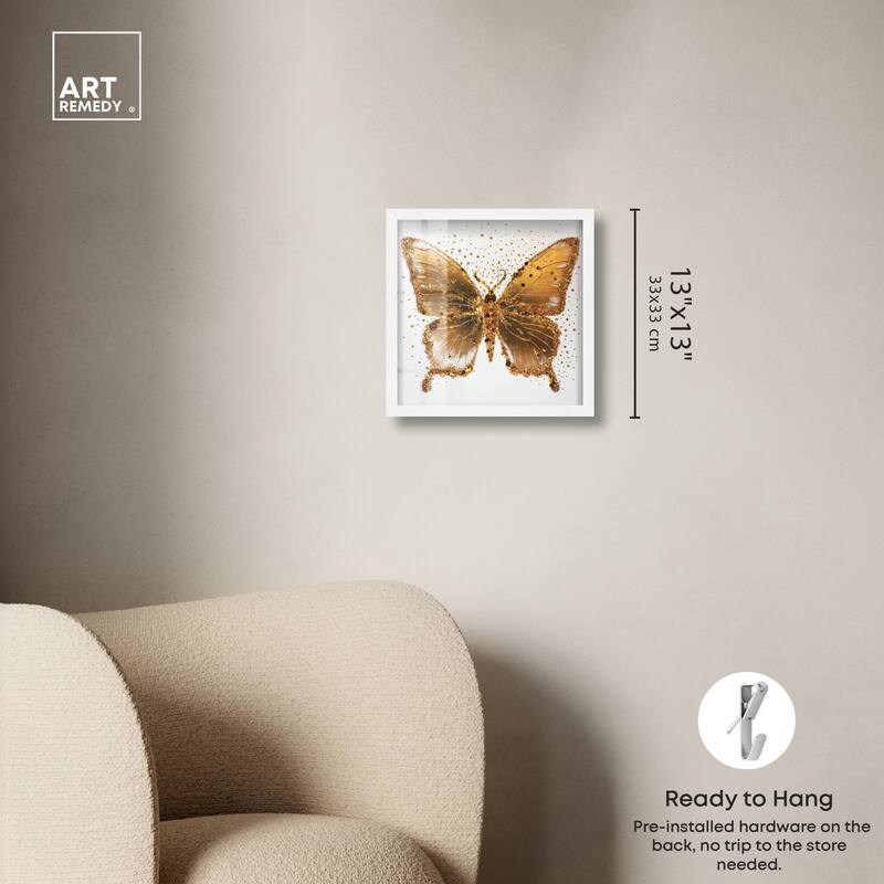 Lemon Glow Wings Shadowbox by Art Remedy
