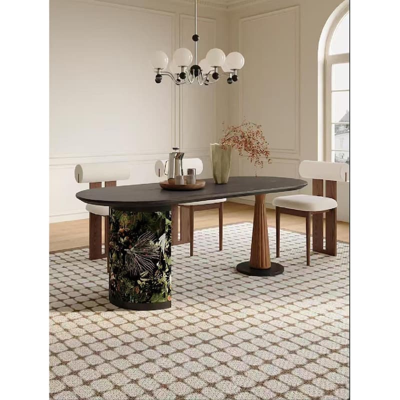 Gefab Luxe Pedestal 63'' Dining Table - Black